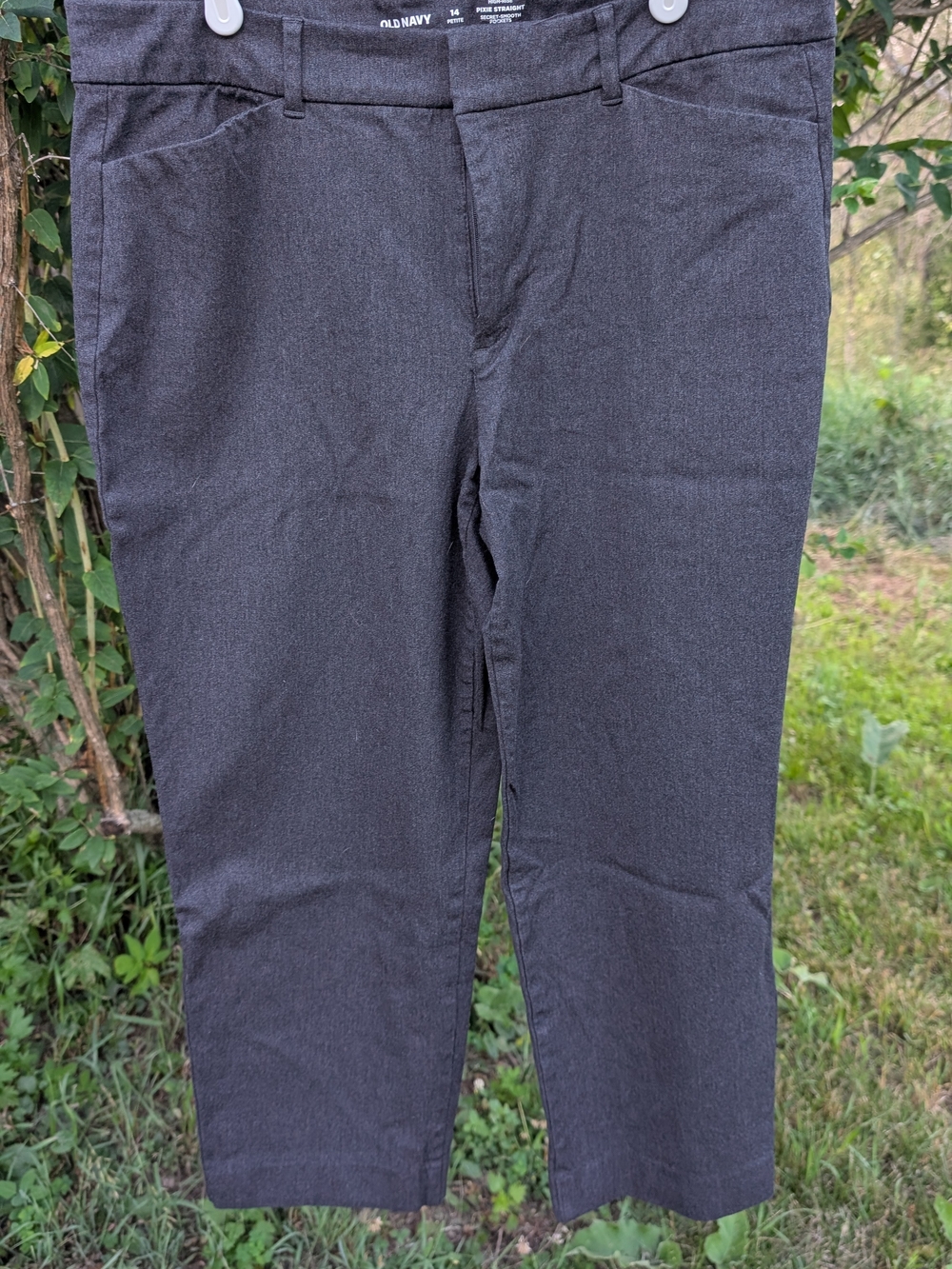 Old Navy Charcoal High-Rise Pixie Straight Pants